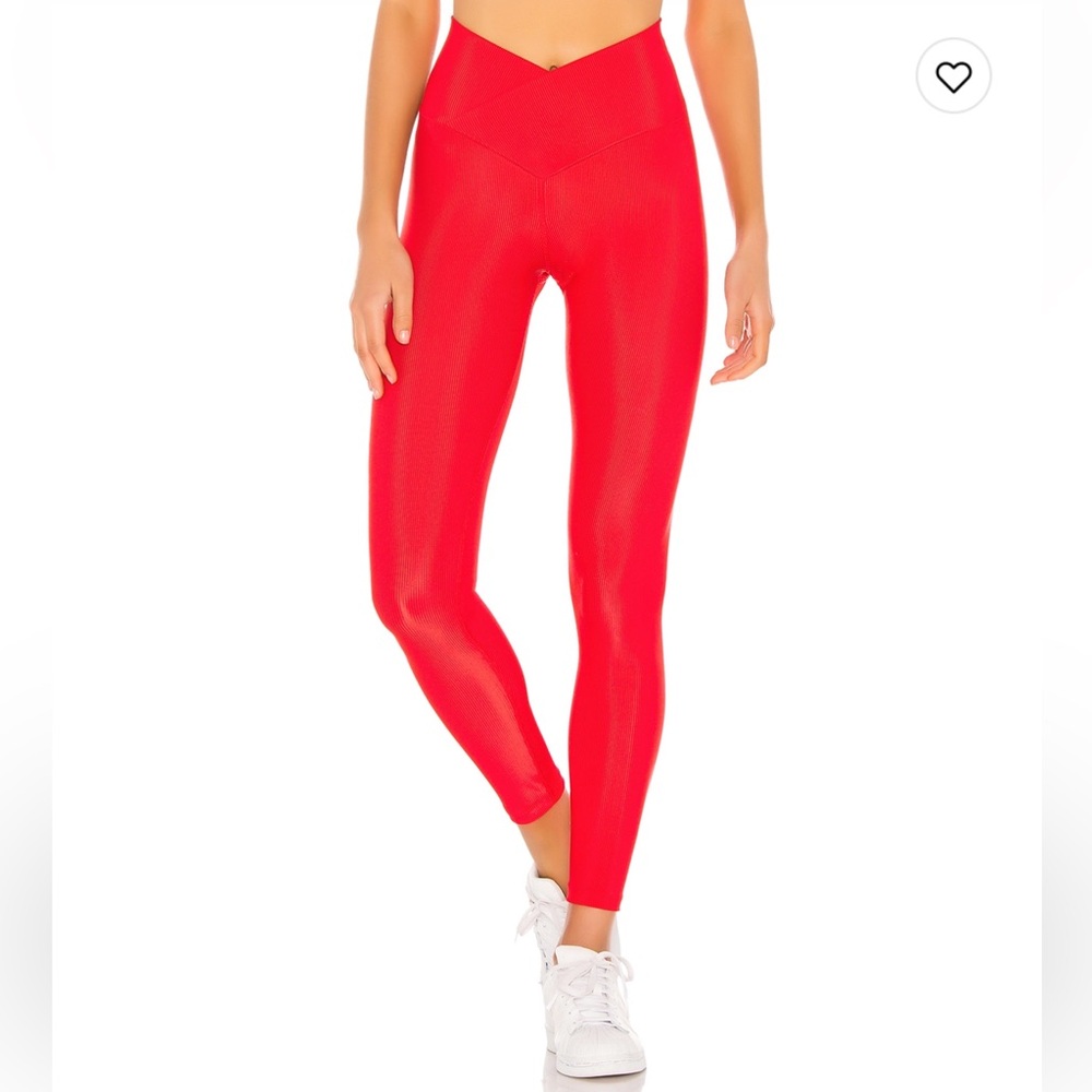 Beach Riot Cara Rib Leggings in Red